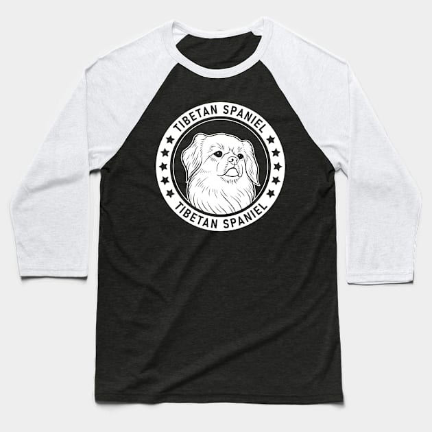 Tibetan Spaniel Dog Portrait Baseball T-Shirt by millersye